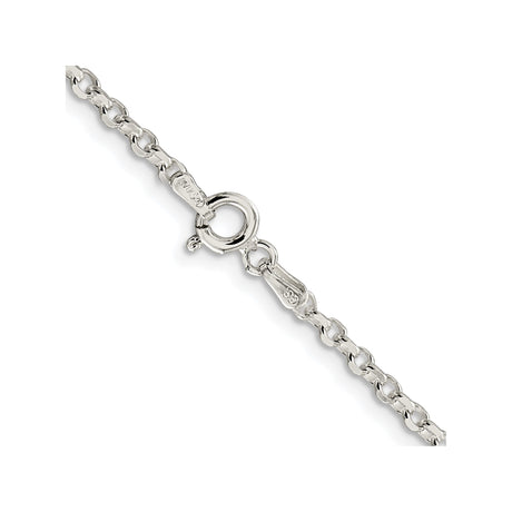925 White Gold 2.6 mm Polished Chain Necklace alternate angle