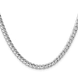925 White Gold 4.75 mm Curb Chain Necklace, Polished