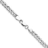 925 White Gold 4.75 mm Curb Chain Necklace, Polished alternate angle