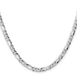 925 White Gold 4.8 mm Figaro Chain Necklace, Polished