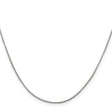 925 White Gold 1 mm Box Chain Necklace, Polished
