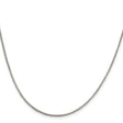 925 White Gold 1.25 mm Box Chain Necklace, Polished