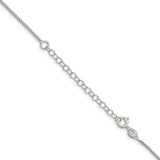 925 White Gold 1.25 mm Box Chain Necklace, Polished detail view