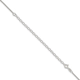 925 White Gold 1.25 mm Box Chain Necklace, Polished detail view