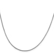 925 White Gold 1.25 mm Box Chain Necklace, Polished