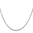 925 White Gold 1.5 mm Box Chain Necklace, Polished