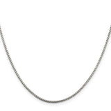 925 White Gold 1.5 mm Box Chain Necklace, Polished