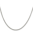 925 White Gold 1.75 mm Box Chain Necklace, Polished