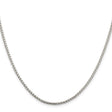 925 White Gold 2 mm Box Chain Necklace, Polished