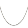 925 White Gold 2 mm Box Chain Necklace, Polished