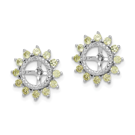 Sterling Silver Sunburst Earring Jacket Yellow Zirconia Halo
