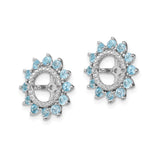 Sterling Silver Sunburst Cross Earrings Blue Gemstones