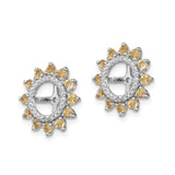 Sterling Silver Sunburst Earring Jackets White Yellow Gems