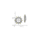 Sterling Silver Sunburst Wheel Stud Earrings Yellow CZ