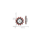 Sterling Silver Earring Jackets with Garnet and Sapphire Accents, Floral Halo Design