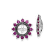 Sterling Silver Womens Earrings with Wheel Cross Design, Black Stones and Pink Gemstone Halo, Spiritual Studs for Directional Symbolic Wear, Christian Fashion and Artisanal Jewelry Collection