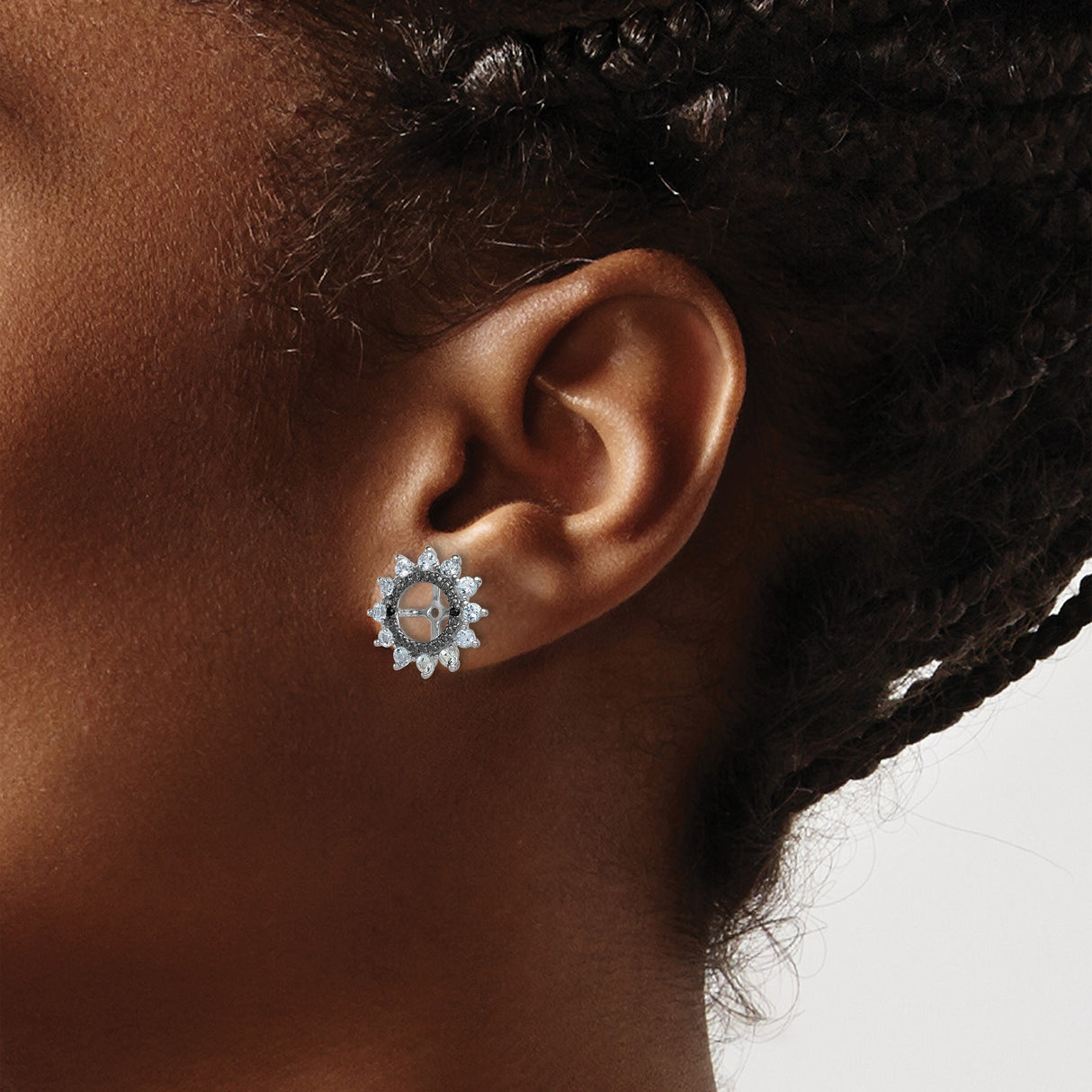Sterling Silver Earring Jackets with Aquamarine, Sunburst and Cross Design, Faith Inspired