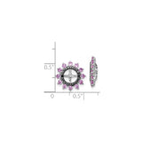 Sterling Silver Cross Wheel Stud Earrings with Created Sapphire and Pink Zirconia Halo