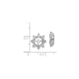 Sterling Silver Earring Jackets with White Topaz and Diamond, Cross and Floral Motif