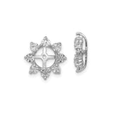 Sterling Silver Earring Jackets with White Topaz and Diamond, Cross and Floral Motif