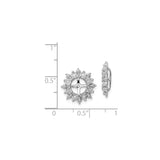 Sterling Silver Earring Jackets with Diamond Accents, Floral Sunburst Design for Women