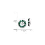 Sterling Silver Celtic Cross Earrings with Created Emerald and Diamond Accents