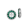 Sterling Silver Celtic Cross Earrings with Created Emerald and Diamond Accents