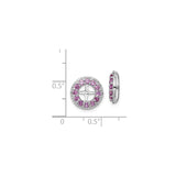 Sterling Silver Earrings with Created Sapphire and Diamond, Cross Wheel Faith Studs for Women