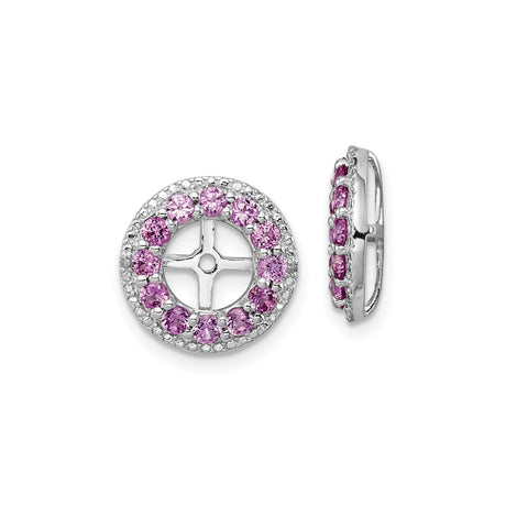Sterling Silver Earrings with Created Sapphire and Diamond, Cross Wheel Faith Studs for Women