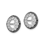 Sterling Silver Cross Earrings with White Topaz and Sapphire, Double Halo Studs for Women