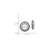 Sterling Silver Cross Earrings with White Topaz and Sapphire, Double Halo Studs for Women