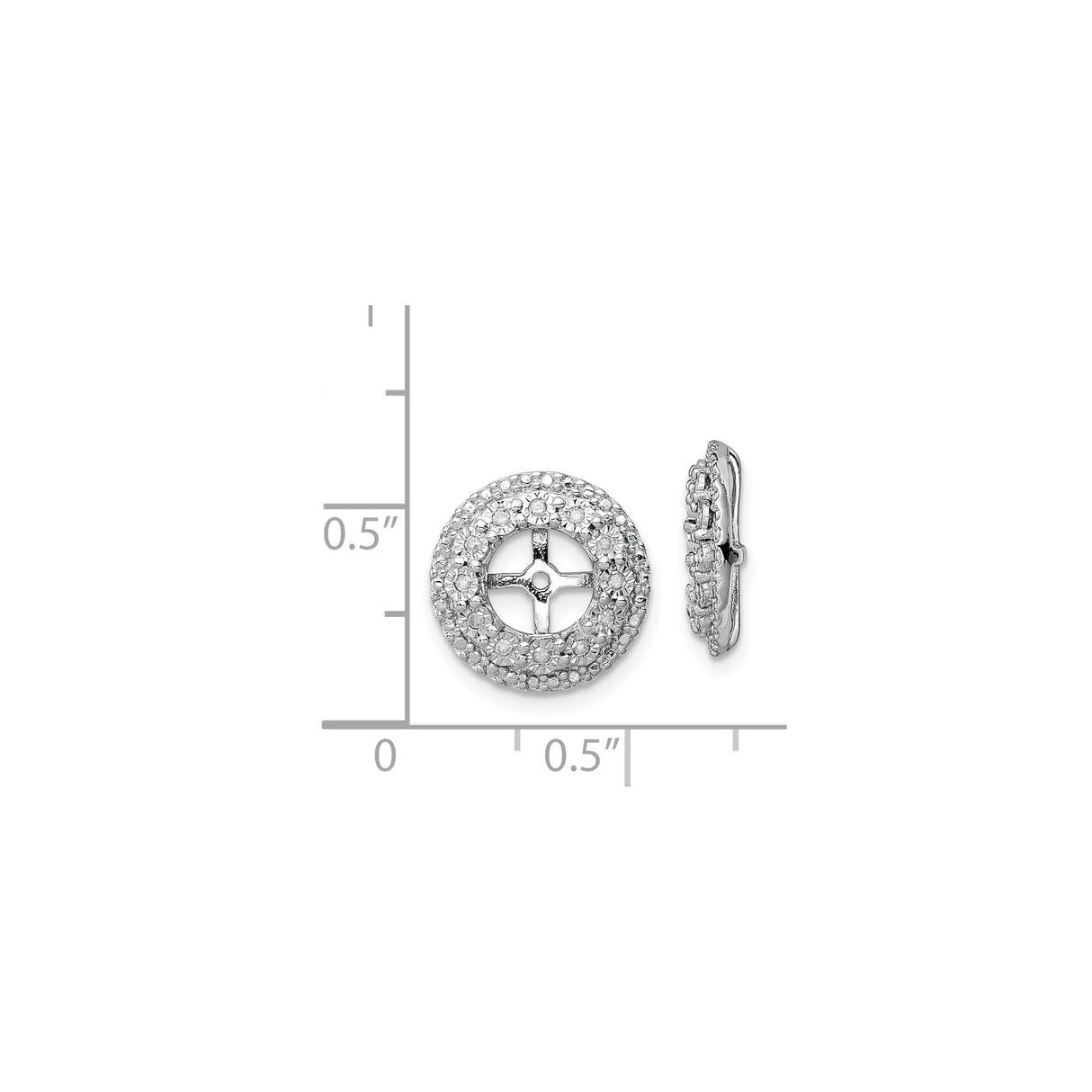 Sterling Silver Clip-On Cross Earrings with Cubic Zirconia, Spiritual Christian Design for Women