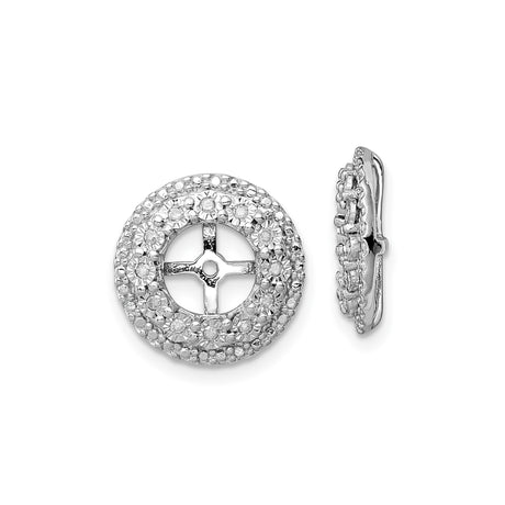 Sterling Silver Clip-On Cross Earrings with Cubic Zirconia, Spiritual Christian Design for Women