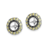 Sterling Silver Stud Earrings with Peridot and Sapphire, Cross Center Wheel Design