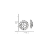 Sterling Silver Earring Jackets with White Topaz and Diamond Halo Cross Design