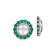 Sterling Silver Earring Jackets with Created Emerald, Cross Cutout Halo Design