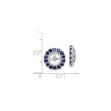 Sterling Silver Earring Jackets with Created Sapphire and Diamond, Christian Cross Design