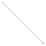 925 White Gold 1 mm Polished Chain Anklet, Solid