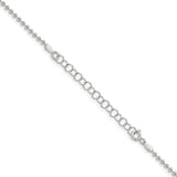 925 White Gold 2 mm Polished Chain Necklace, Solid detail view