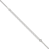 925 White Gold 2 mm Polished Chain Necklace, Solid detail view