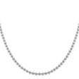 925 White Gold 4 mm Polished Chain Necklace, Solid