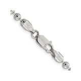 925 White Gold 4 mm Polished Chain Necklace, Solid alternate angle