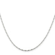 925 White Gold 1.5 mm Polished Chain Necklace, Solid