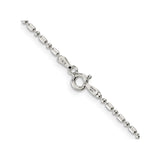 925 White Gold 1.5 mm Polished Chain Necklace, Solid alternate angle