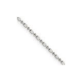 925 White Gold 1.5 mm Polished Chain Necklace, Solid detail view