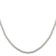 925 White Gold 4 mm Polished Chain Necklace, Solid