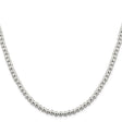 925 White Gold 5 mm Polished Chain Necklace, Solid