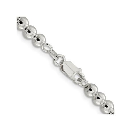 925 White Gold 5 mm Polished Chain Necklace, Solid alternate angle