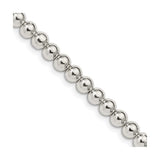 925 White Gold 5 mm Polished Chain Necklace, Solid detail view