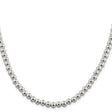 925 White Gold 6.1 mm Polished Chain Necklace, Solid